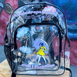 RAINDROPS FALLING Custom Clear Backpack 15”